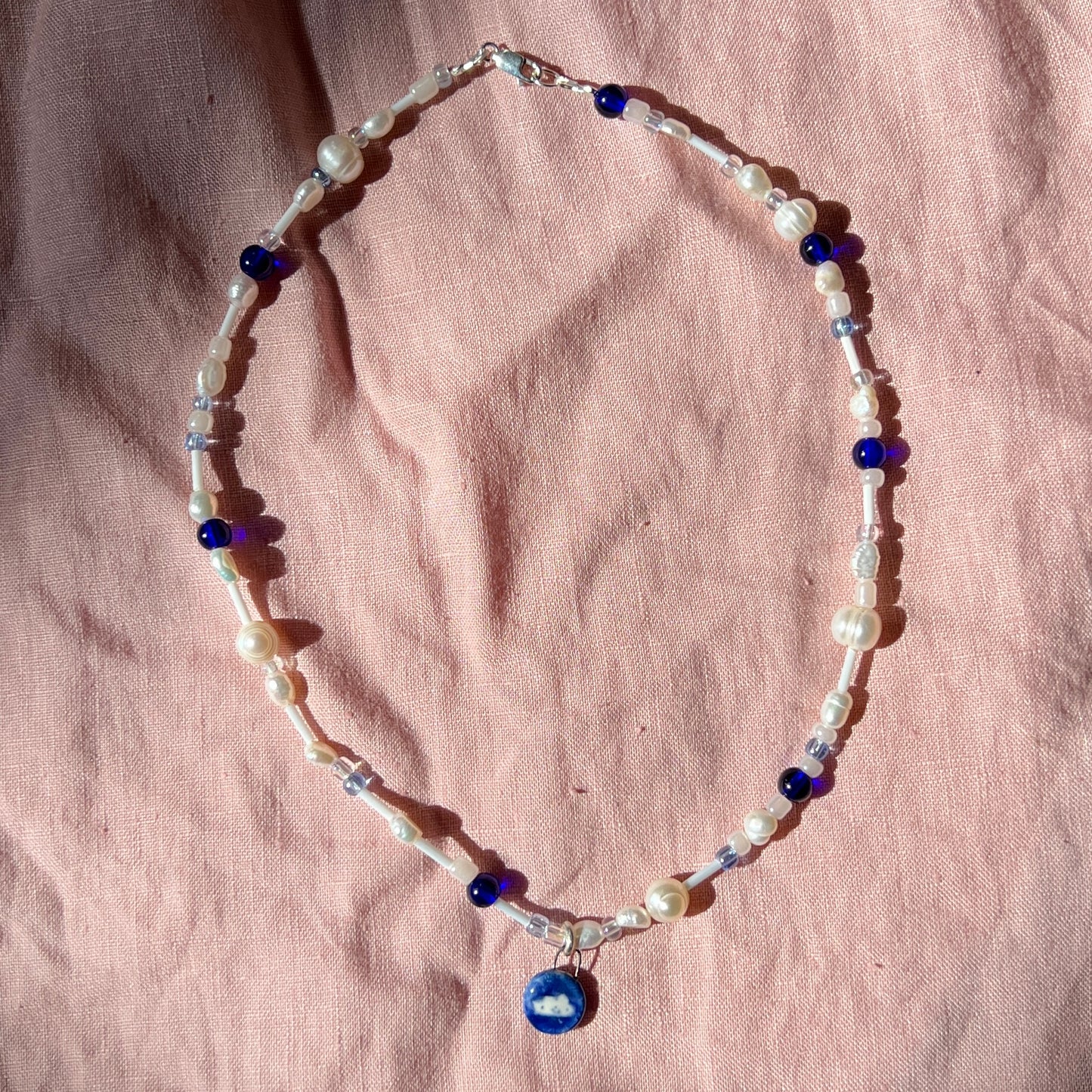 Navy Cloud Necklace