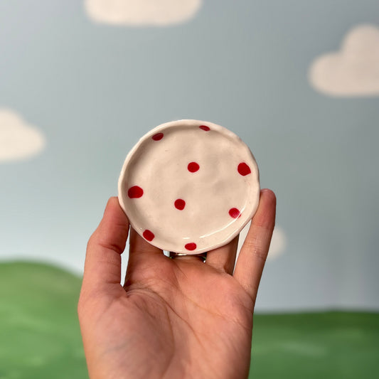 Red Spotty Trinket Dishes