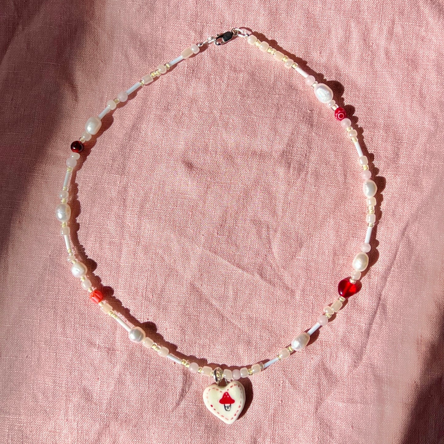 Mushroom Heart Necklace