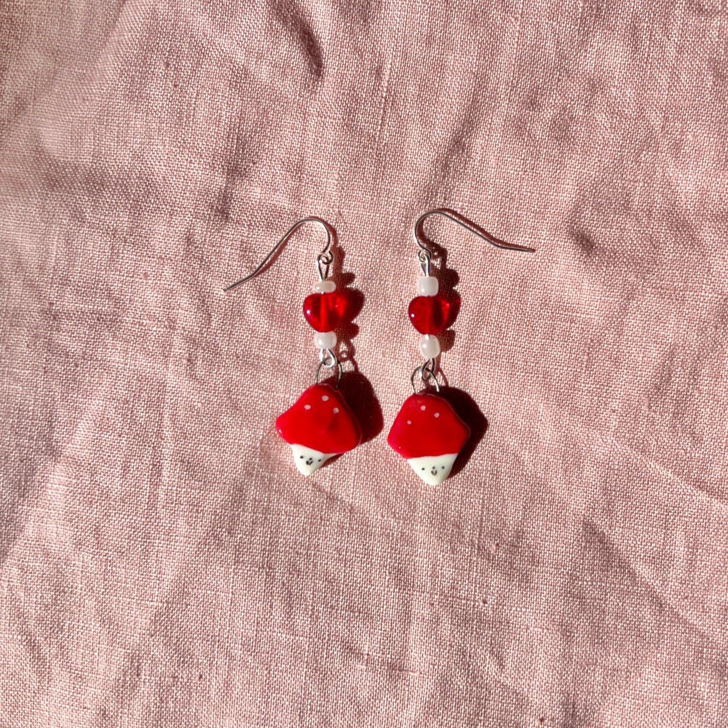 Mushroom Heart Earrings