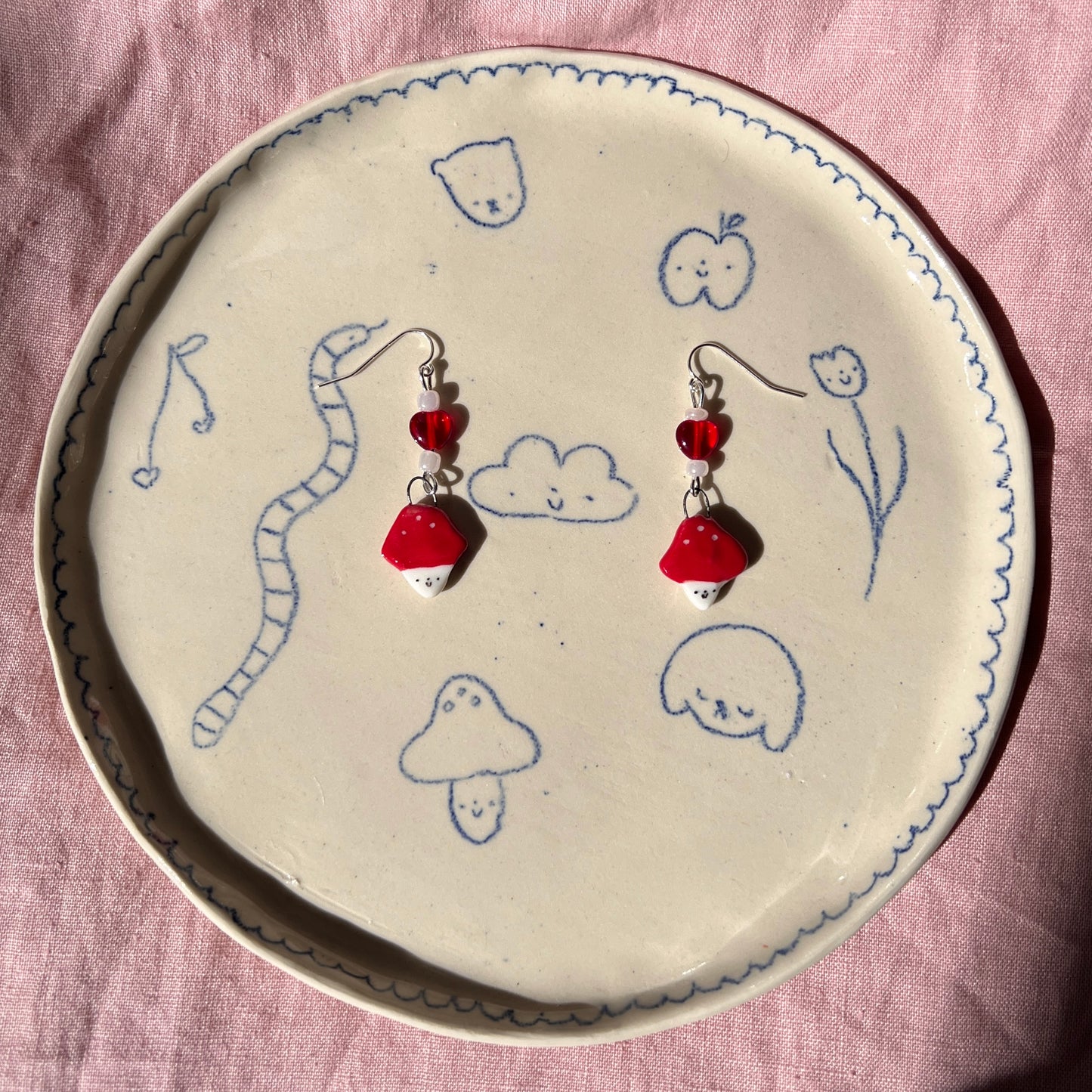 Mushroom Heart Earrings