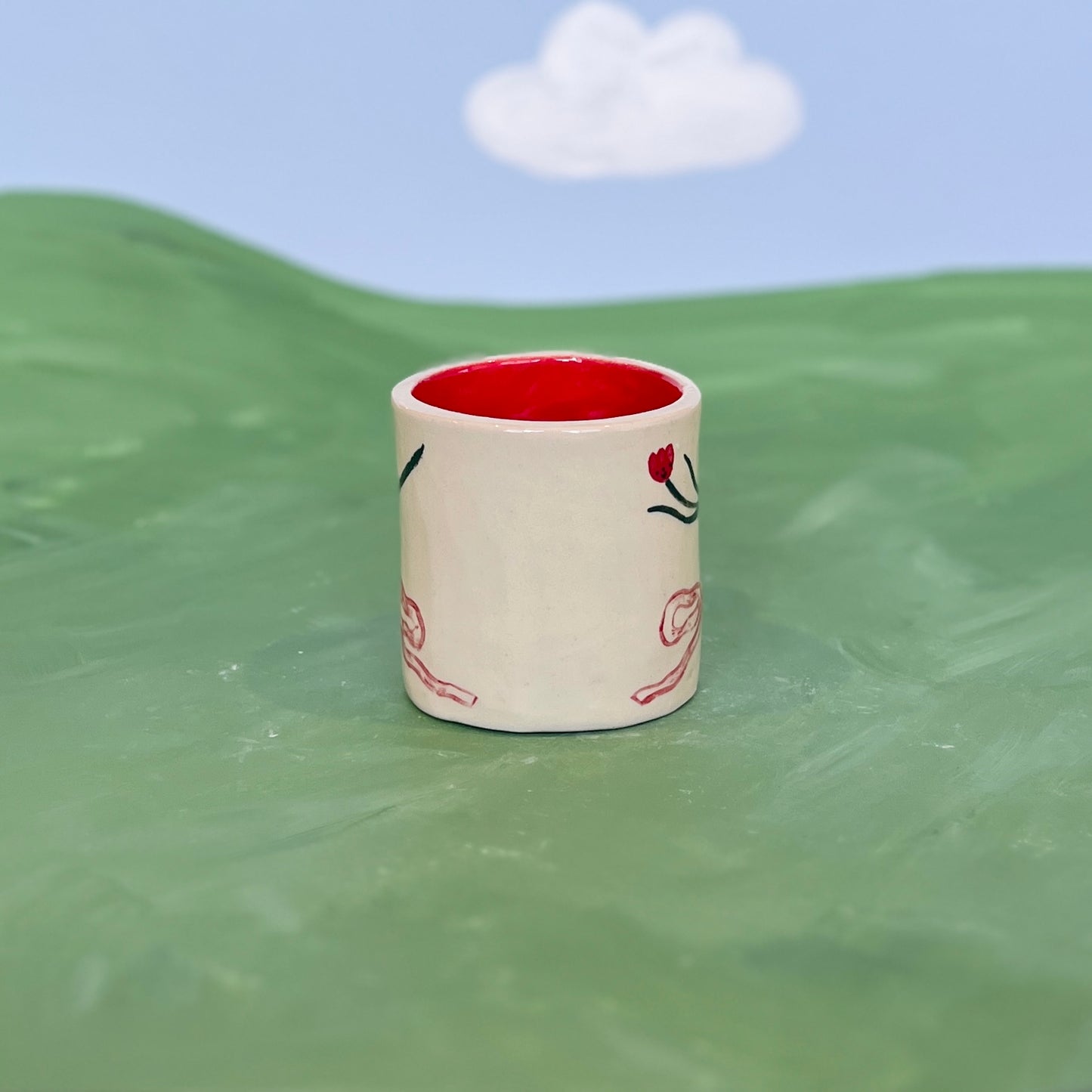 Tulip and Ribbon Short Mug