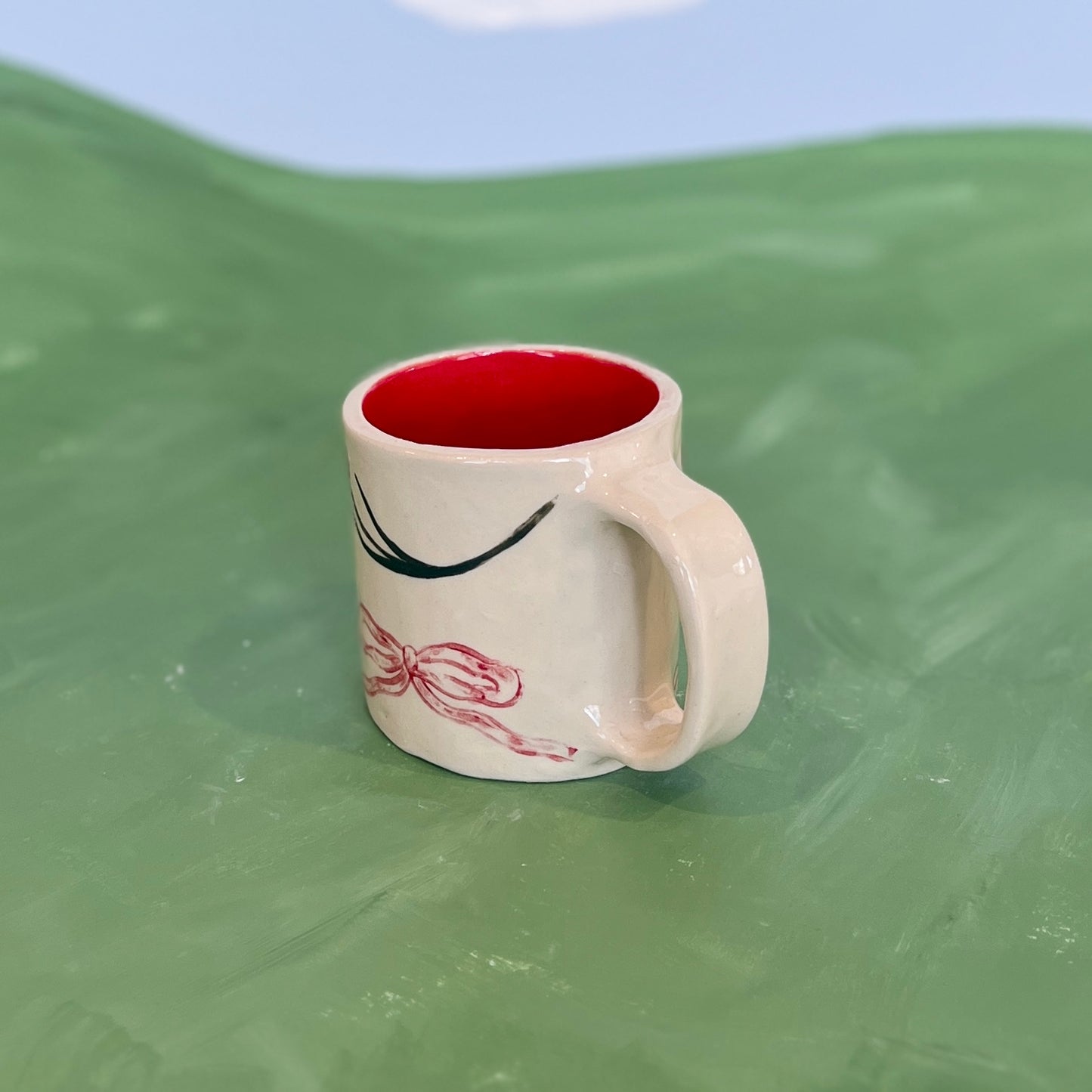 Tulip and Ribbon Short Mug