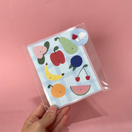 Fruit Friends Greeting Card - Pink Envelope