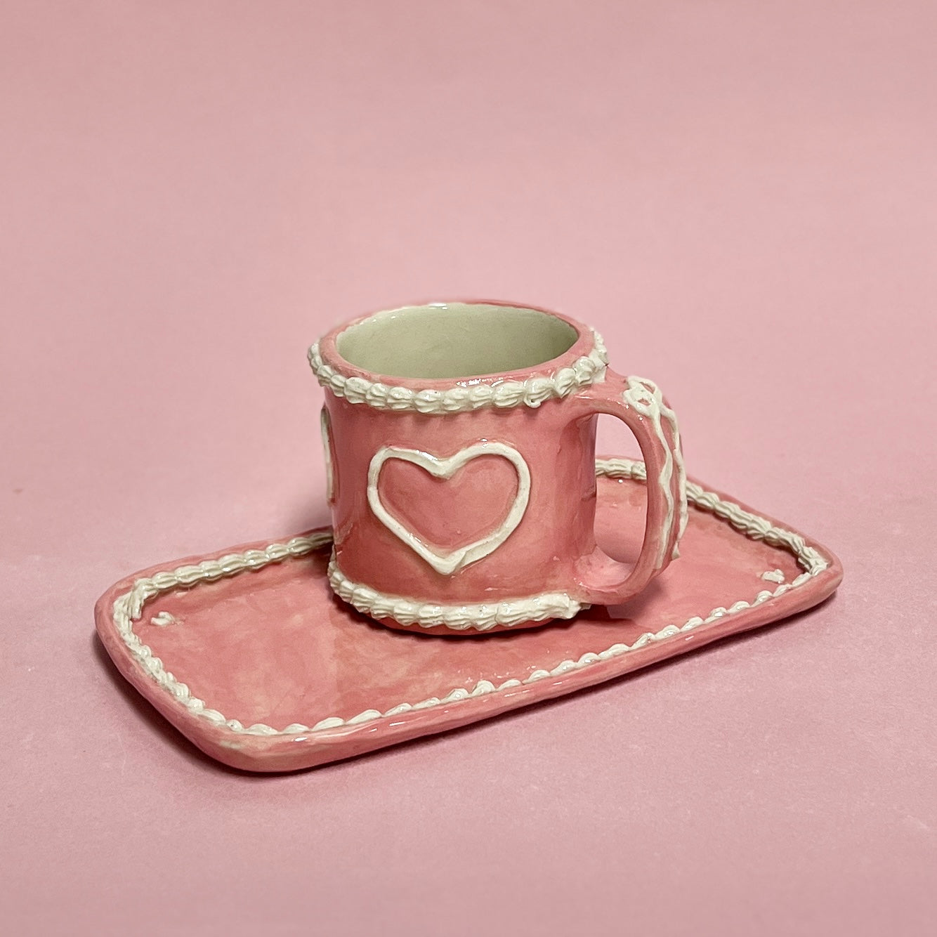 Pink Hearts Icing Mug