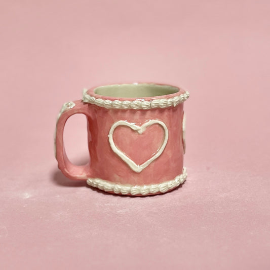 Pink Hearts Icing Mug