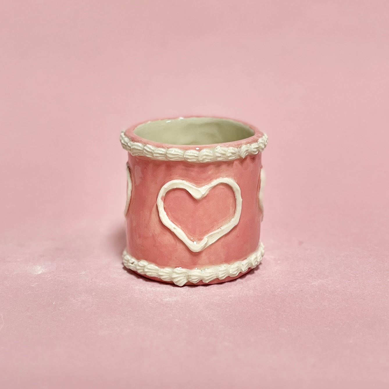 Pink Hearts Icing Mug