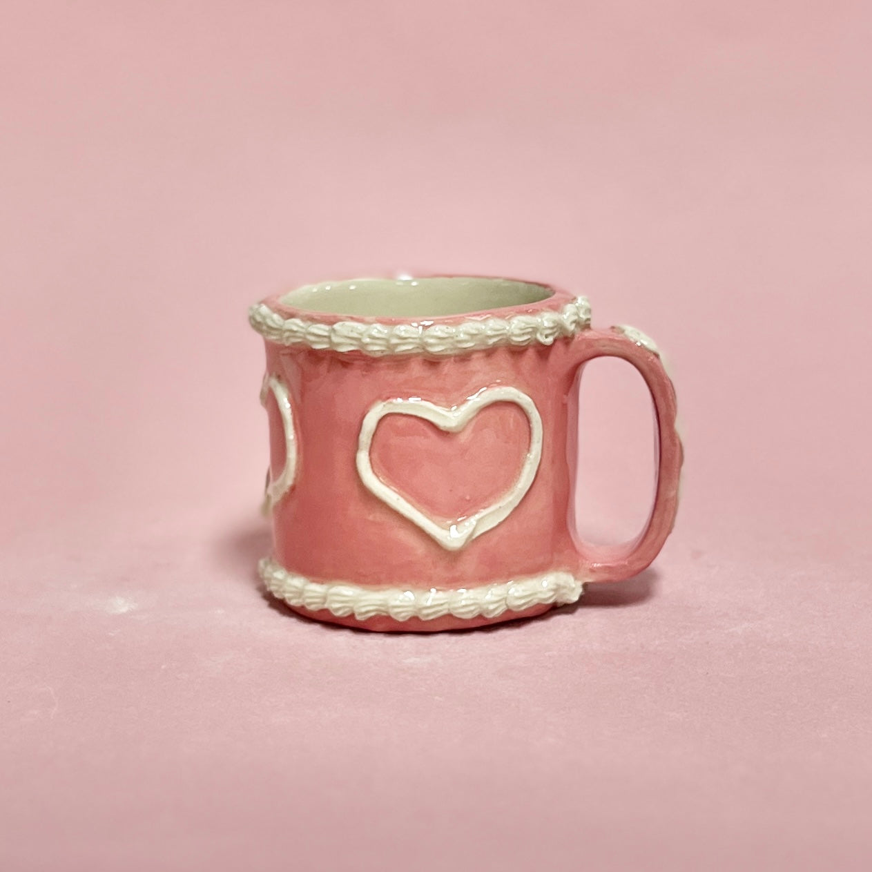 Pink Hearts Icing Mug