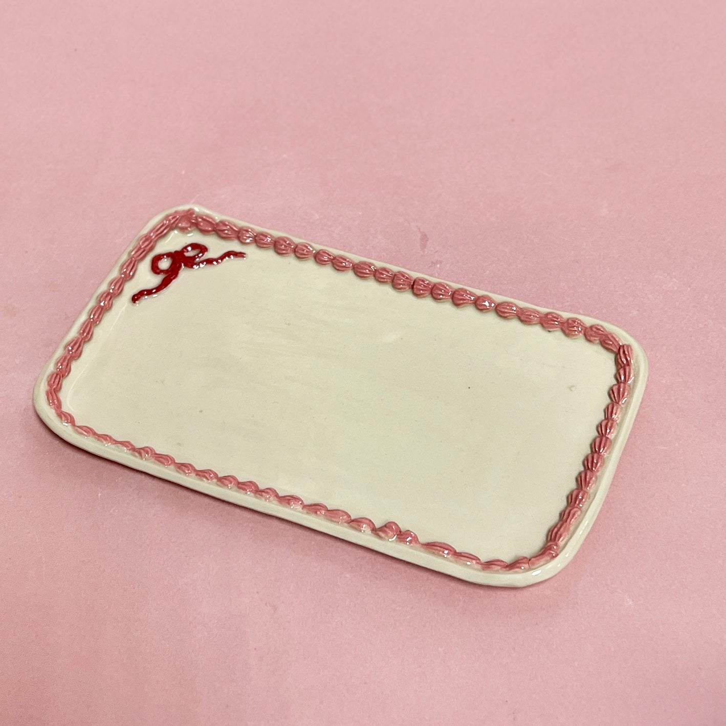 Pink and Red Ribbon Icing Platter