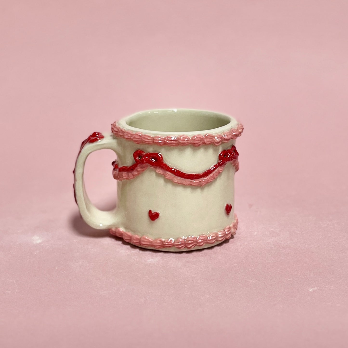 Pink and Red Ribbon Icing Mug