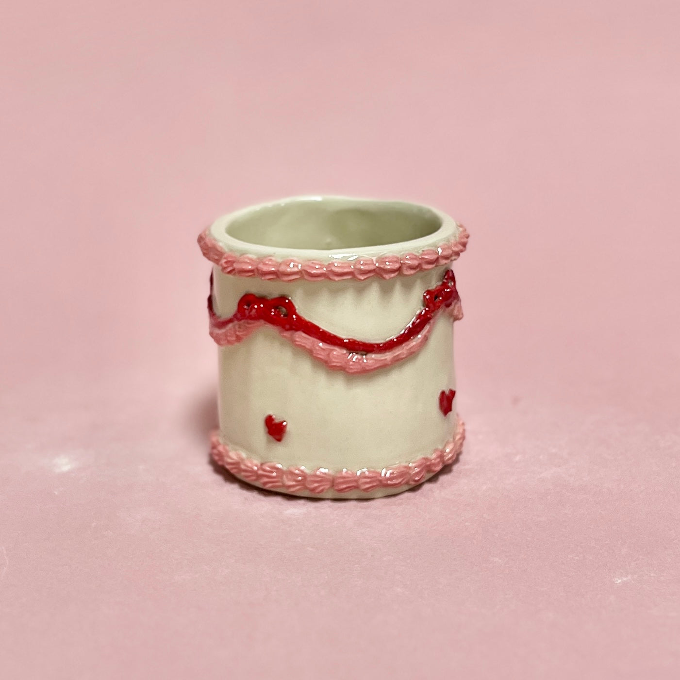 Pink and Red Ribbon Icing Mug