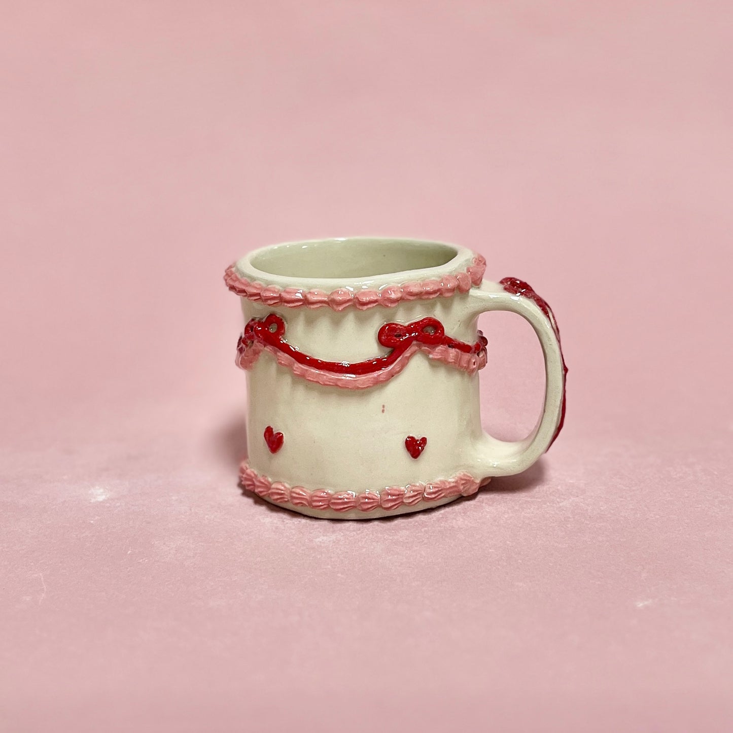 Pink and Red Ribbon Icing Mug