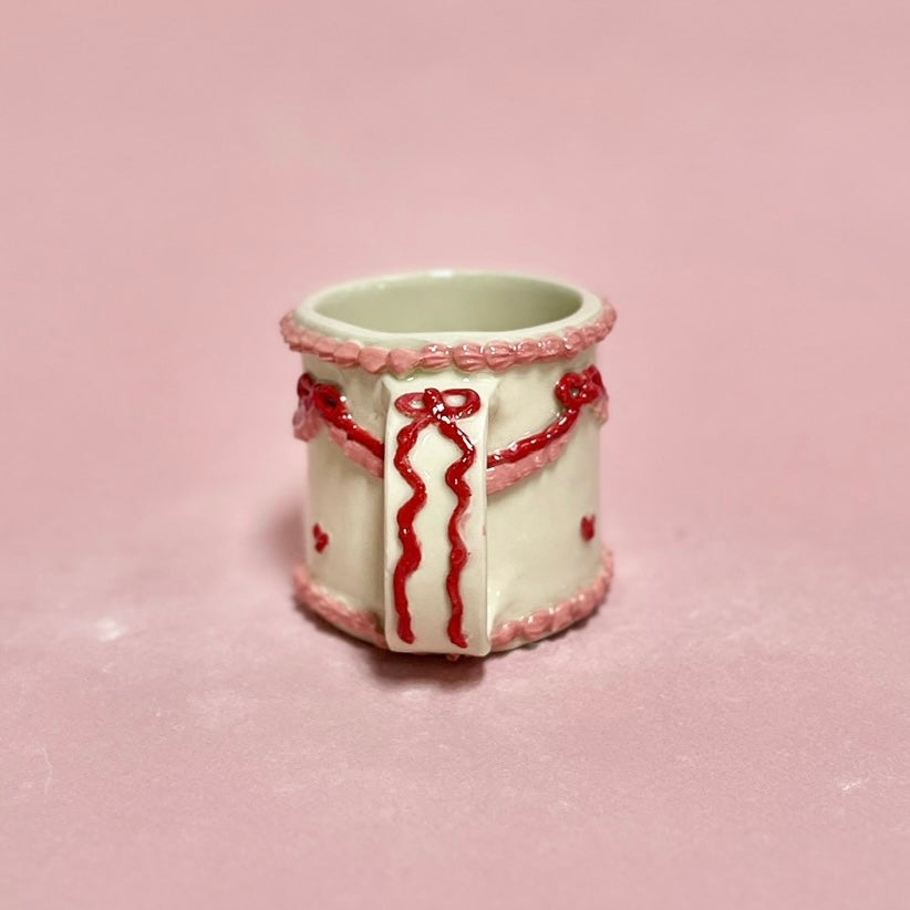 Pink and Red Ribbon Icing Mug