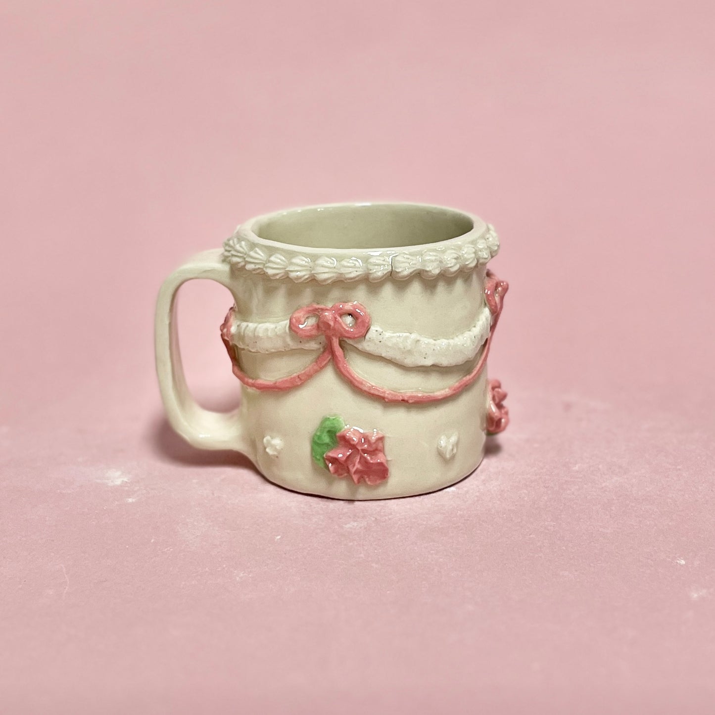 Pink Ribbons and Roses Icing Mug