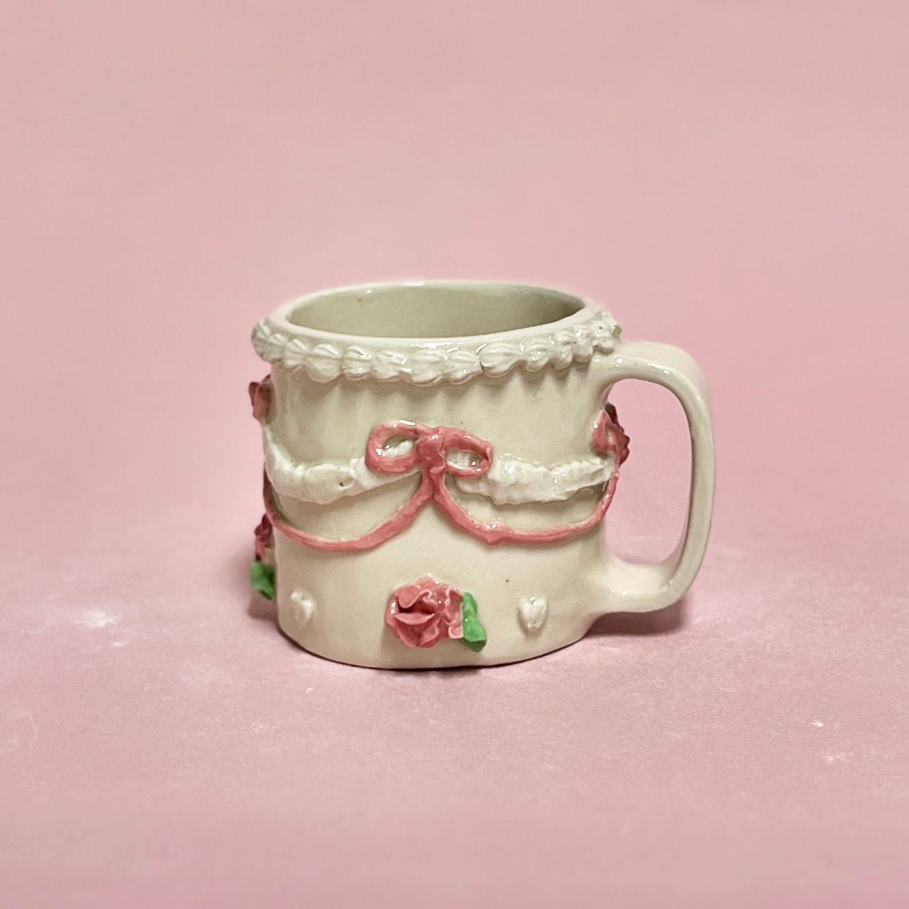 Pink Ribbons and Roses Icing Mug