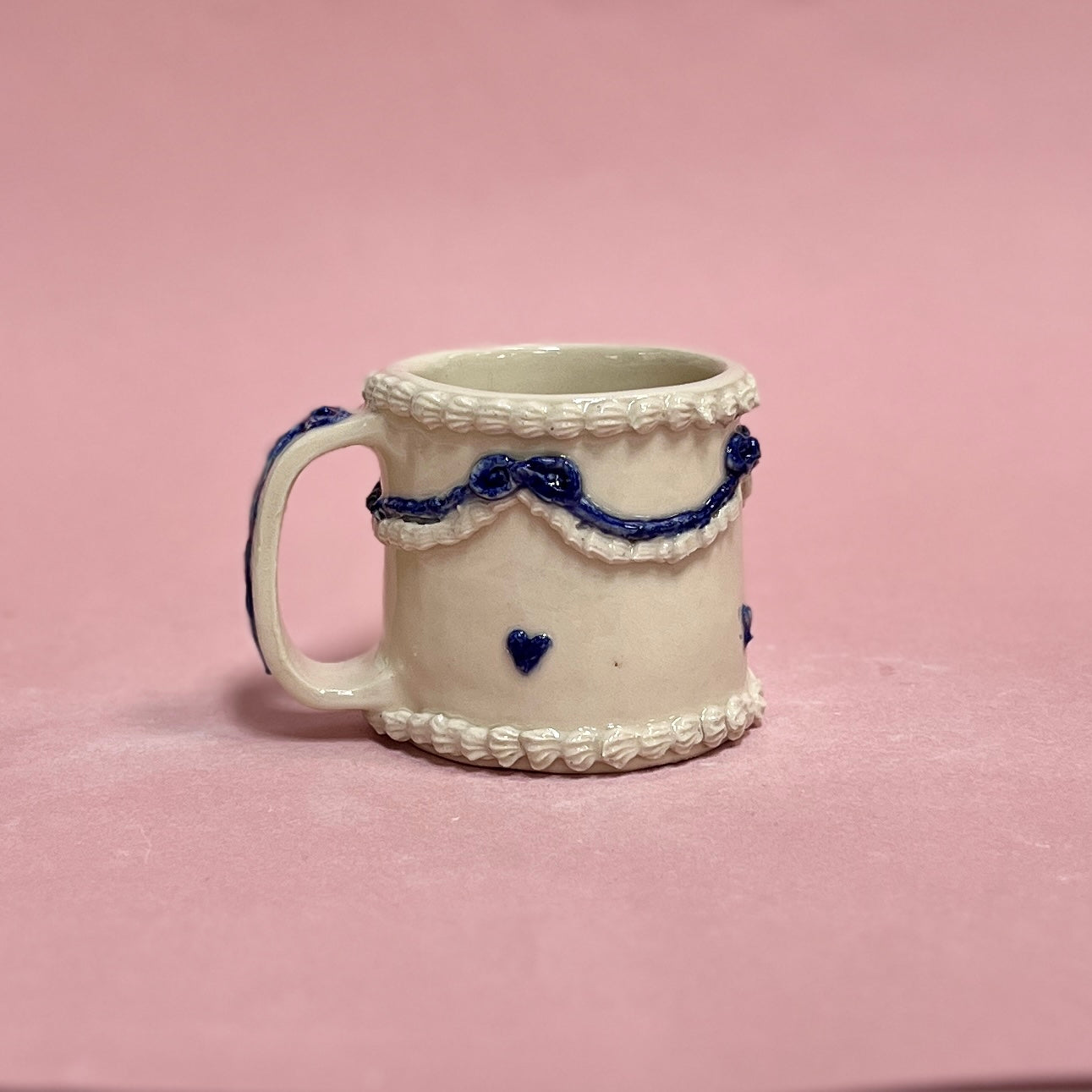 Navy Ribbon Icing Mug