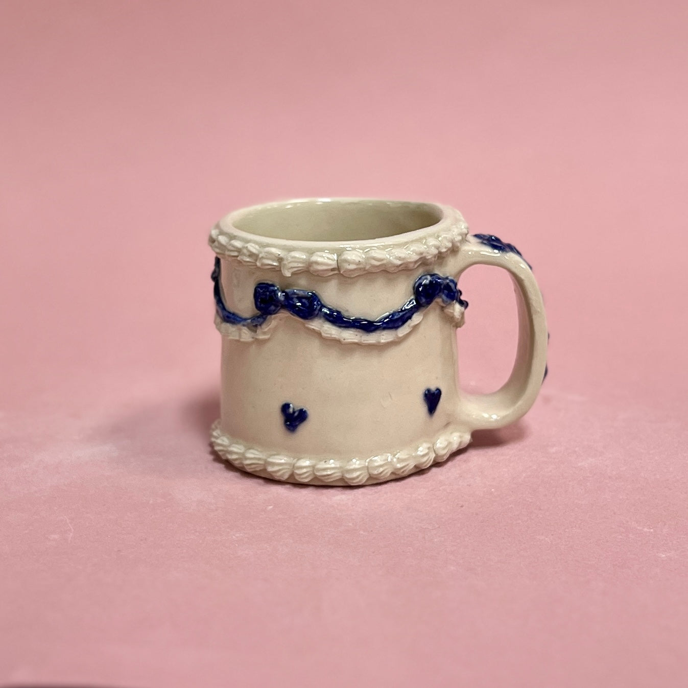 Navy Ribbon Icing Mug