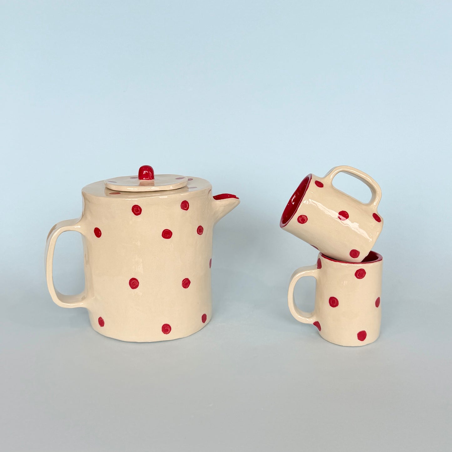 Spotty Tea Set - Teapot and Cups