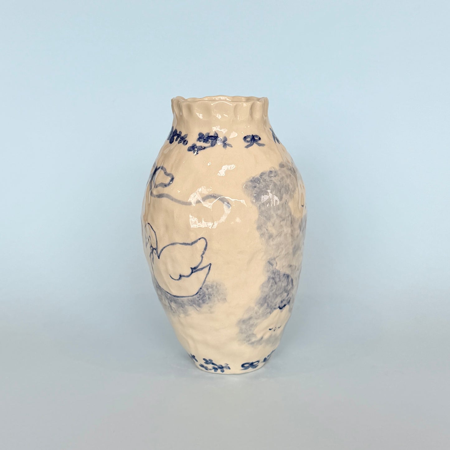 Swans in Love Vase