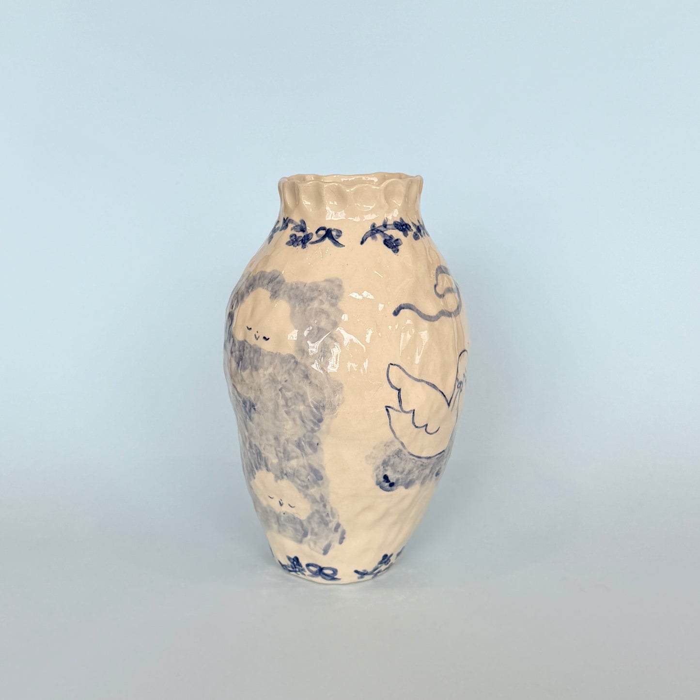 Swans in Love Vase
