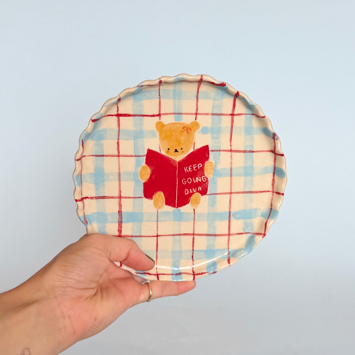 "Keep Going Diva" Bear Plate