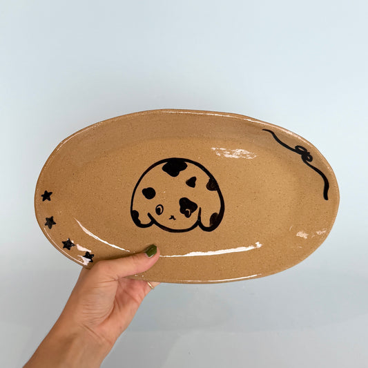 Brown Speckle Dog Platter