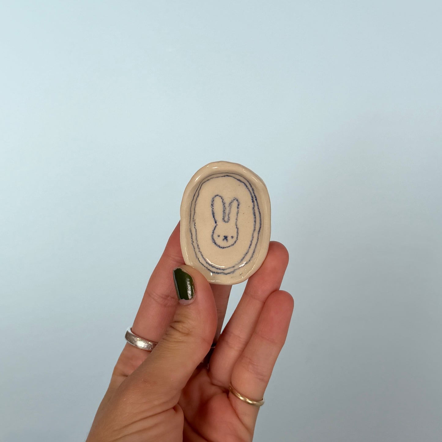 Scribble Bunny Teeny Trinket Dish