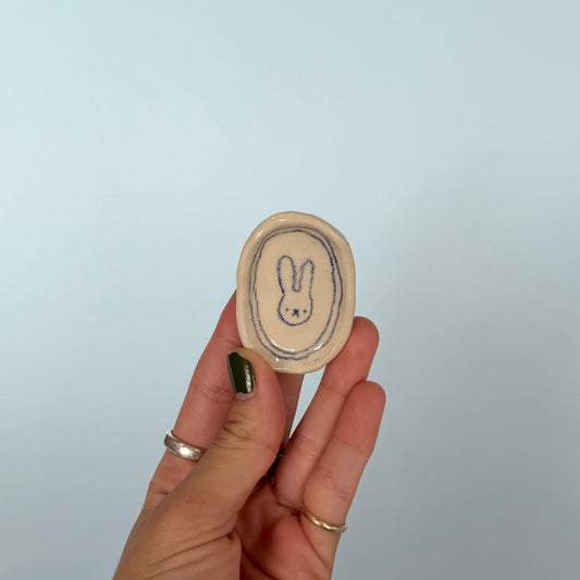 Scribble Bunny Teeny Trinket Dish