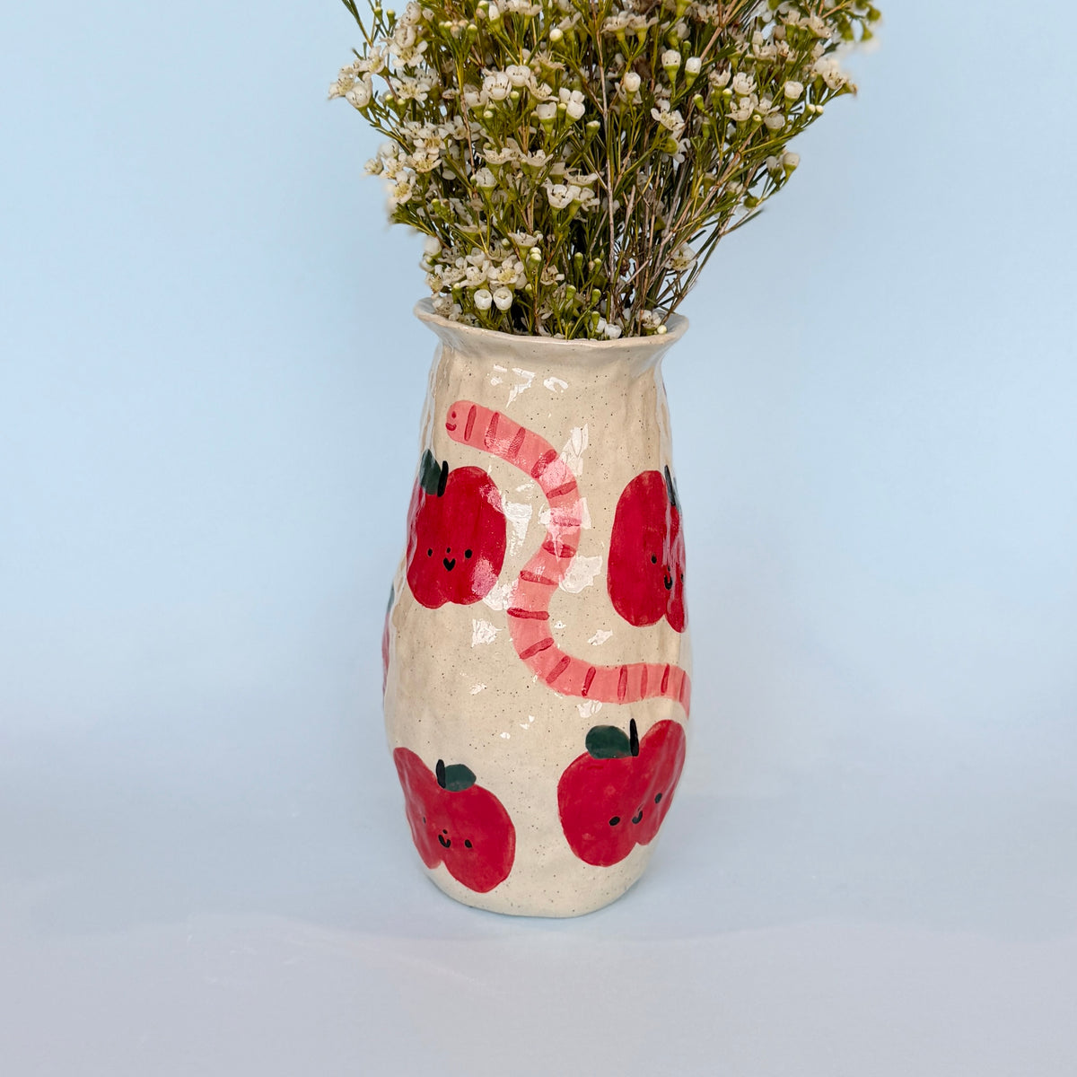 Apples and Worms Large Vase