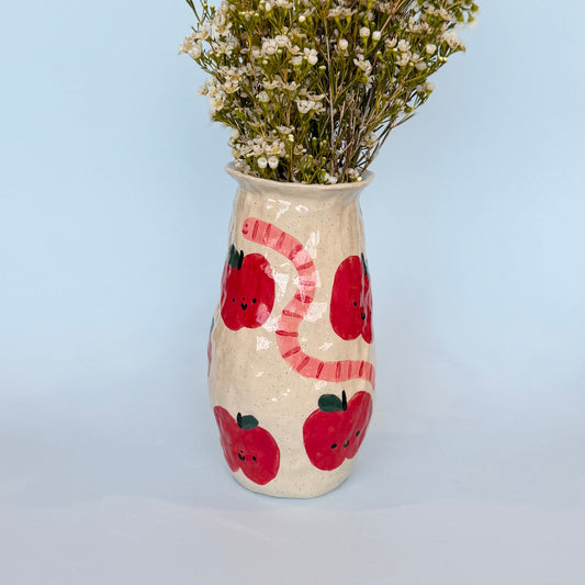 Apples and Worms Large Vase
