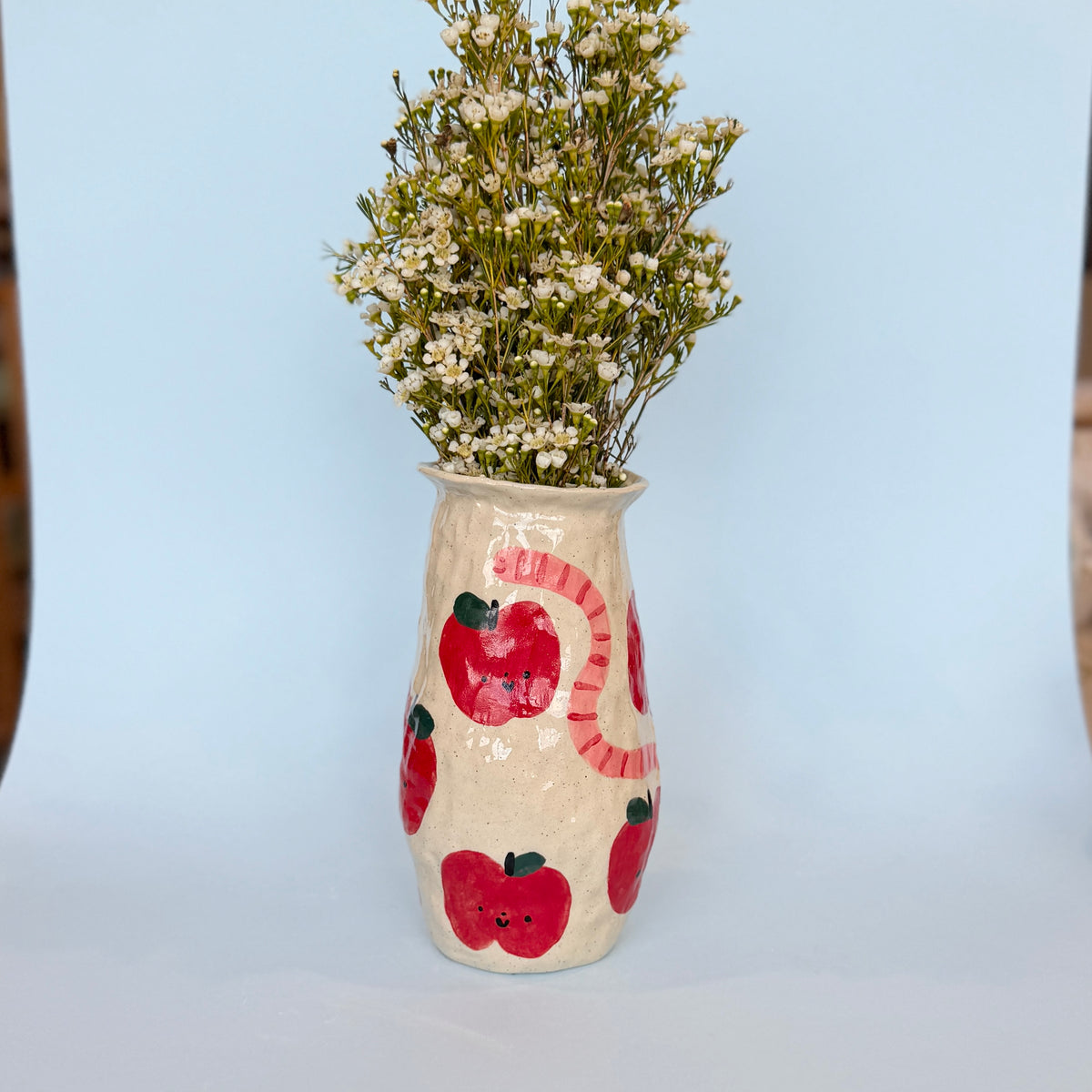 Apples and Worms Large Vase