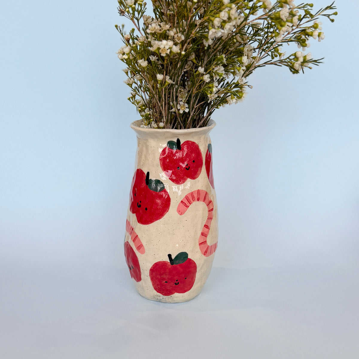 Apples and Worms Large Vase