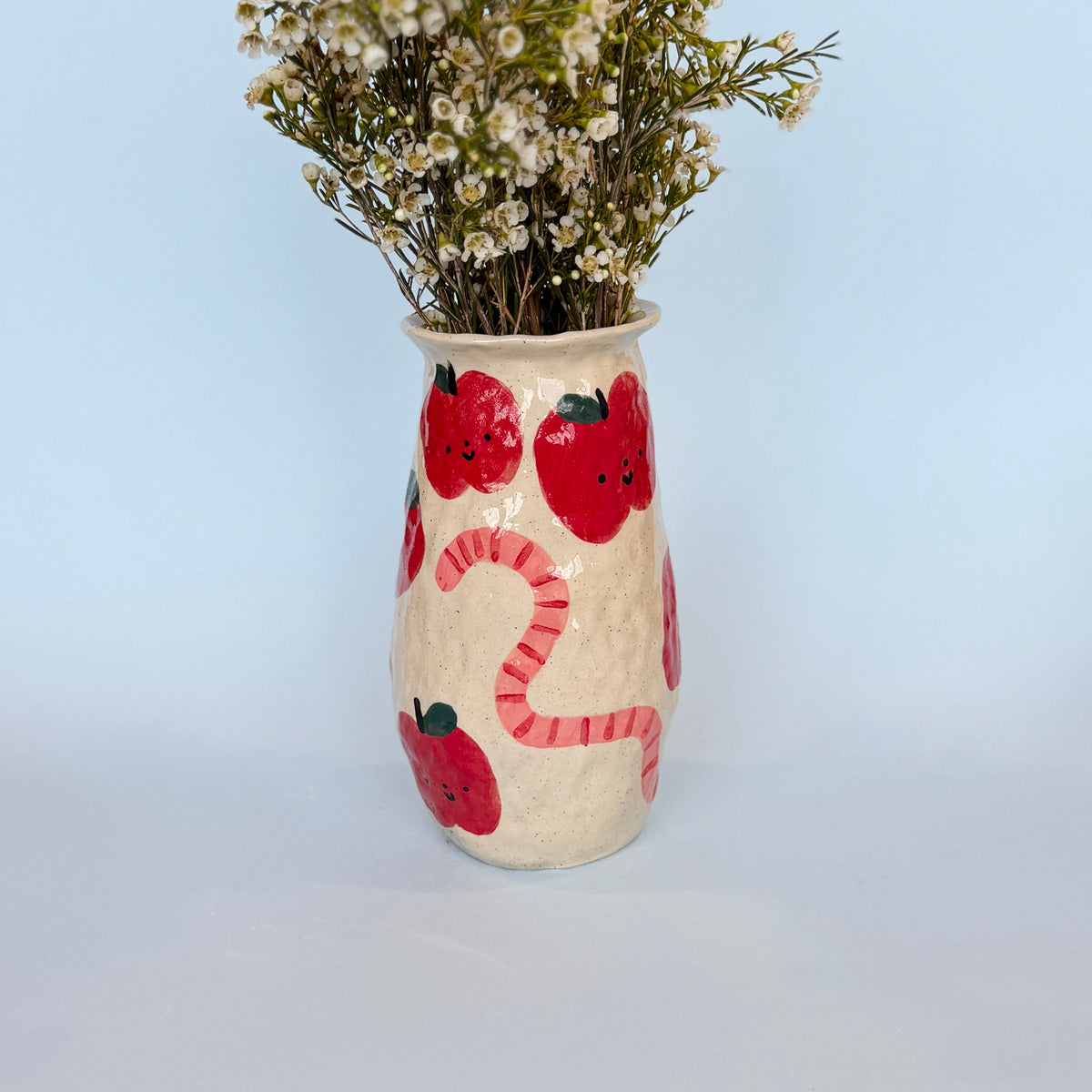 Apples and Worms Large Vase