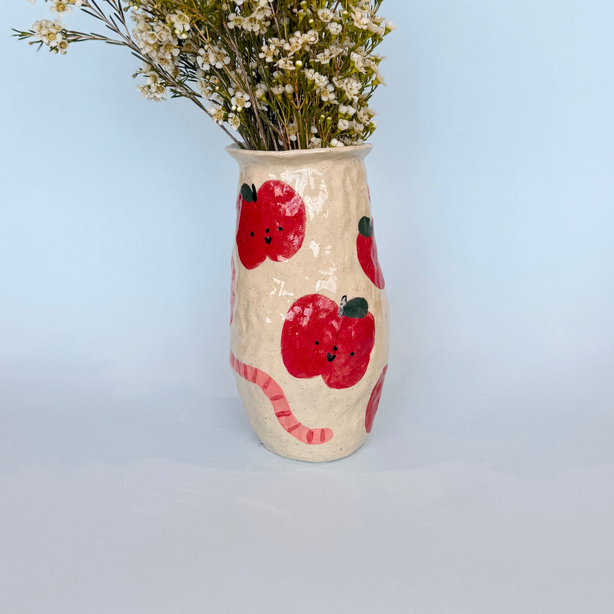 Apples and Worms Large Vase