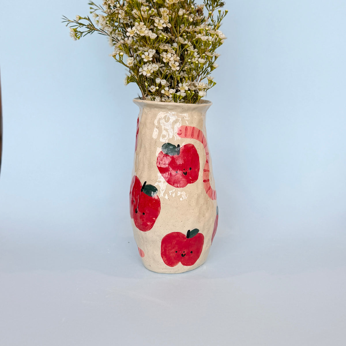 Apples and Worms Large Vase