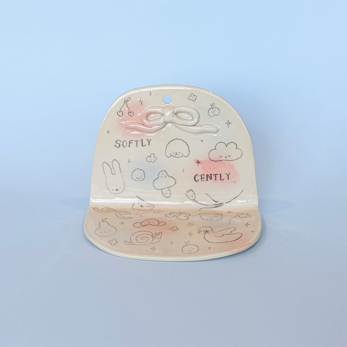 "Softly, Gently" Bubblegum Wall Shelf