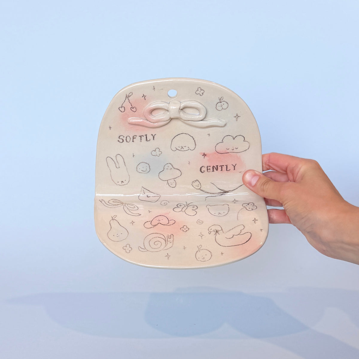 "Softly, Gently" Bubblegum Wall Shelf