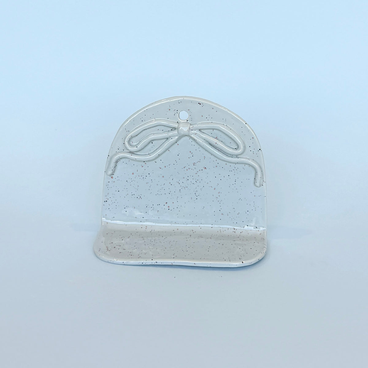 Blue Speckled Bow Wall Shelf
