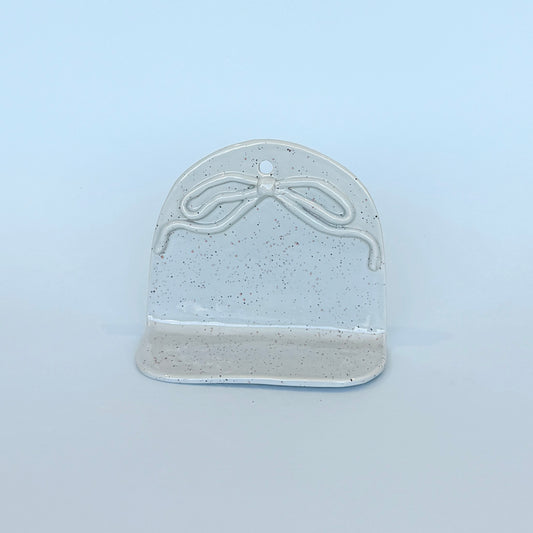 Blue Speckled Bow Wall Shelf