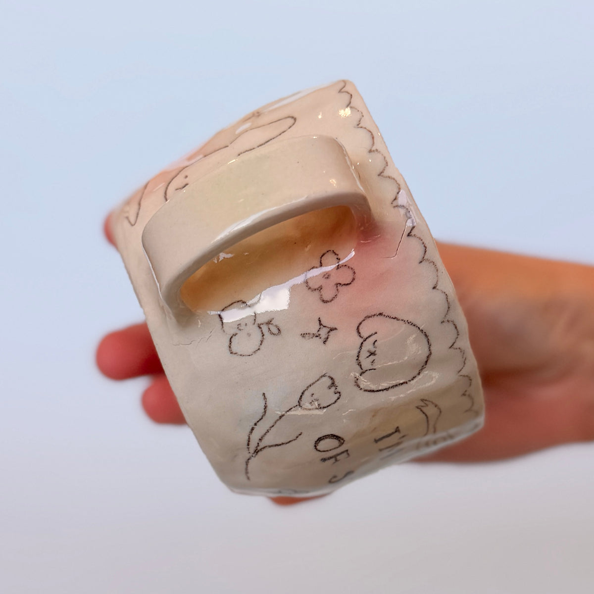 "I'm Full of Softness" Bubblegum Scribble Mug (SECONDS)