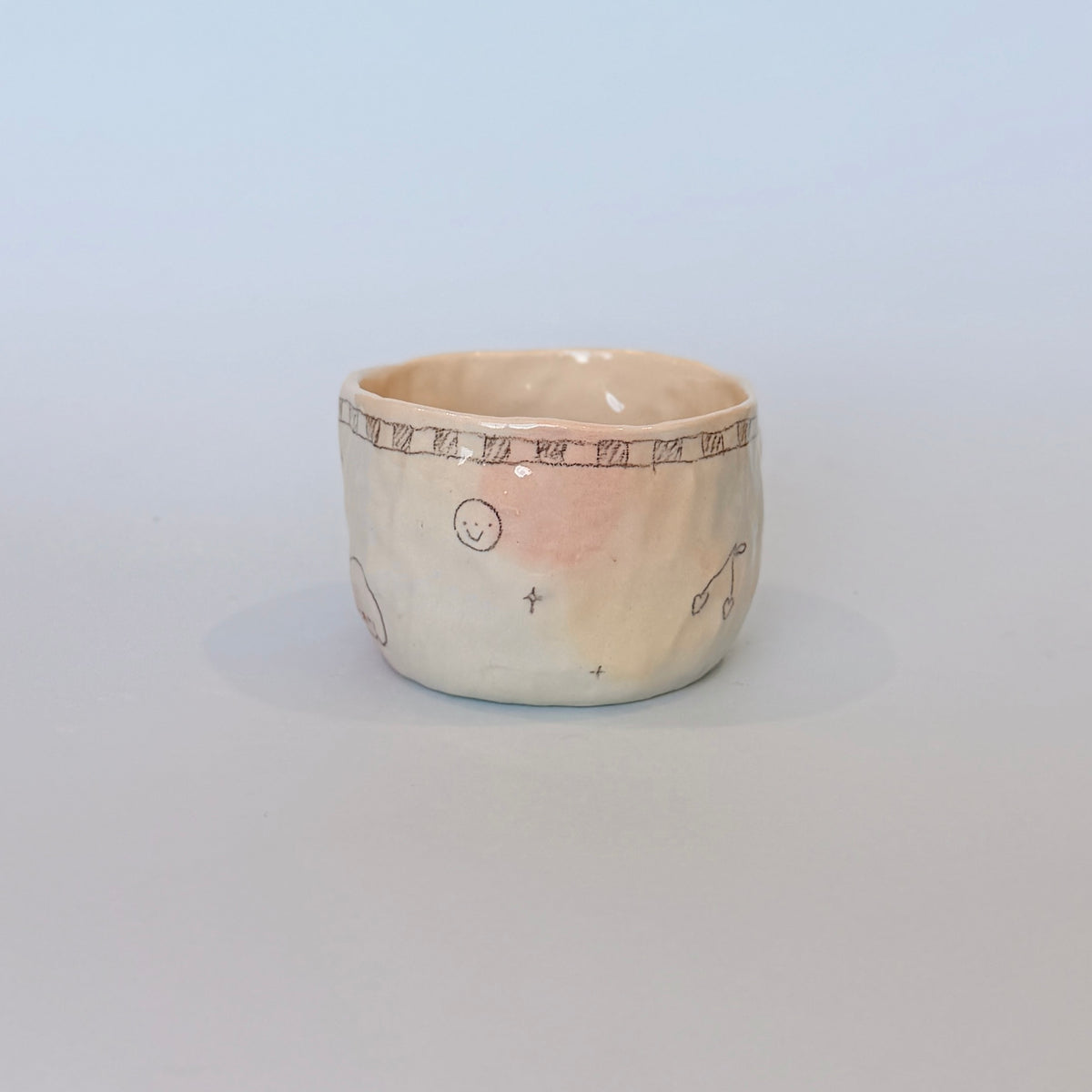 "Gentle" Bubblegum Checkerboard Scribble Mug