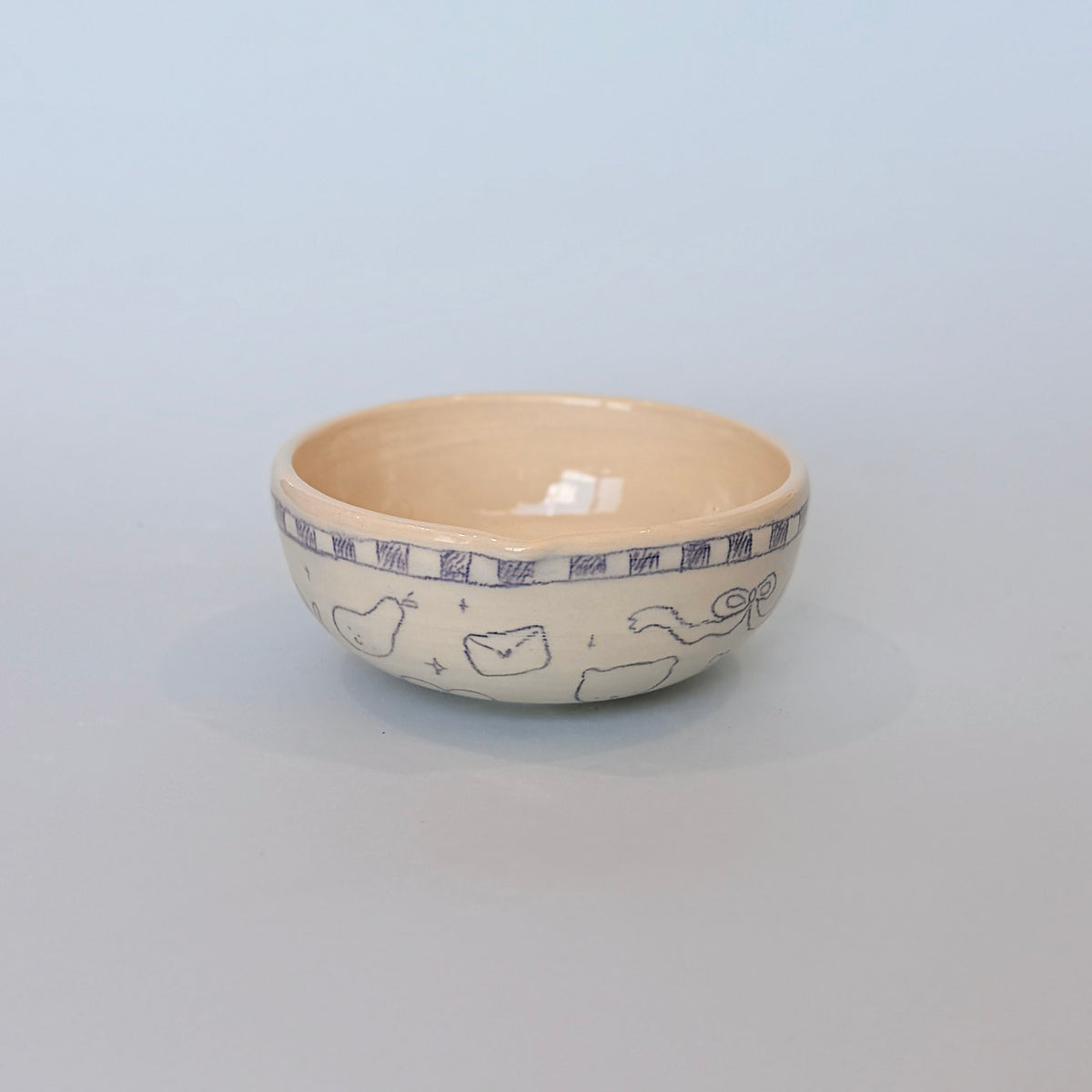 Checkerboard Scribble Matcha Bowl