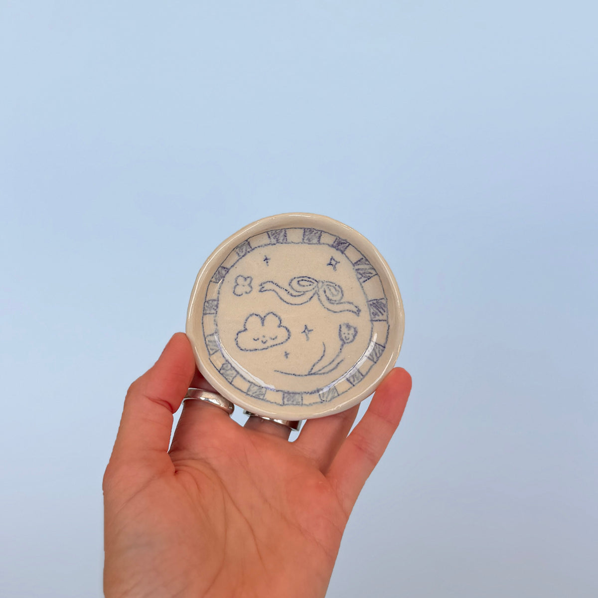 Checkerboard Scribble Trinket Dish