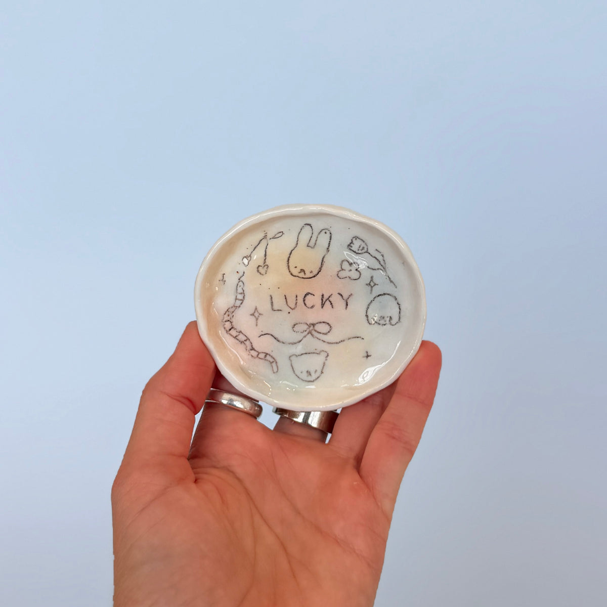"Lucky" Bubblegum Scribble Trinket Dish