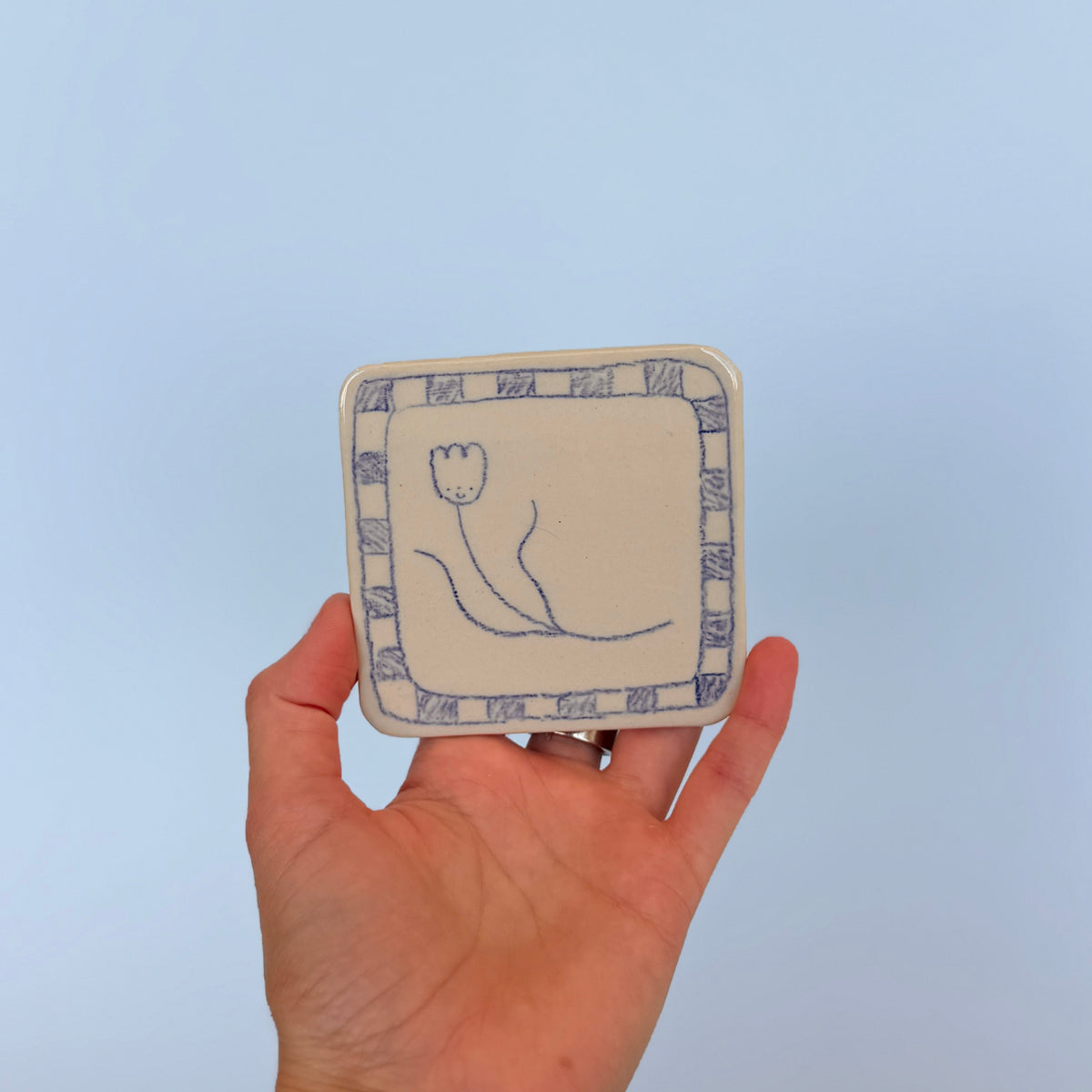 Checkerboard Scribble Coasters