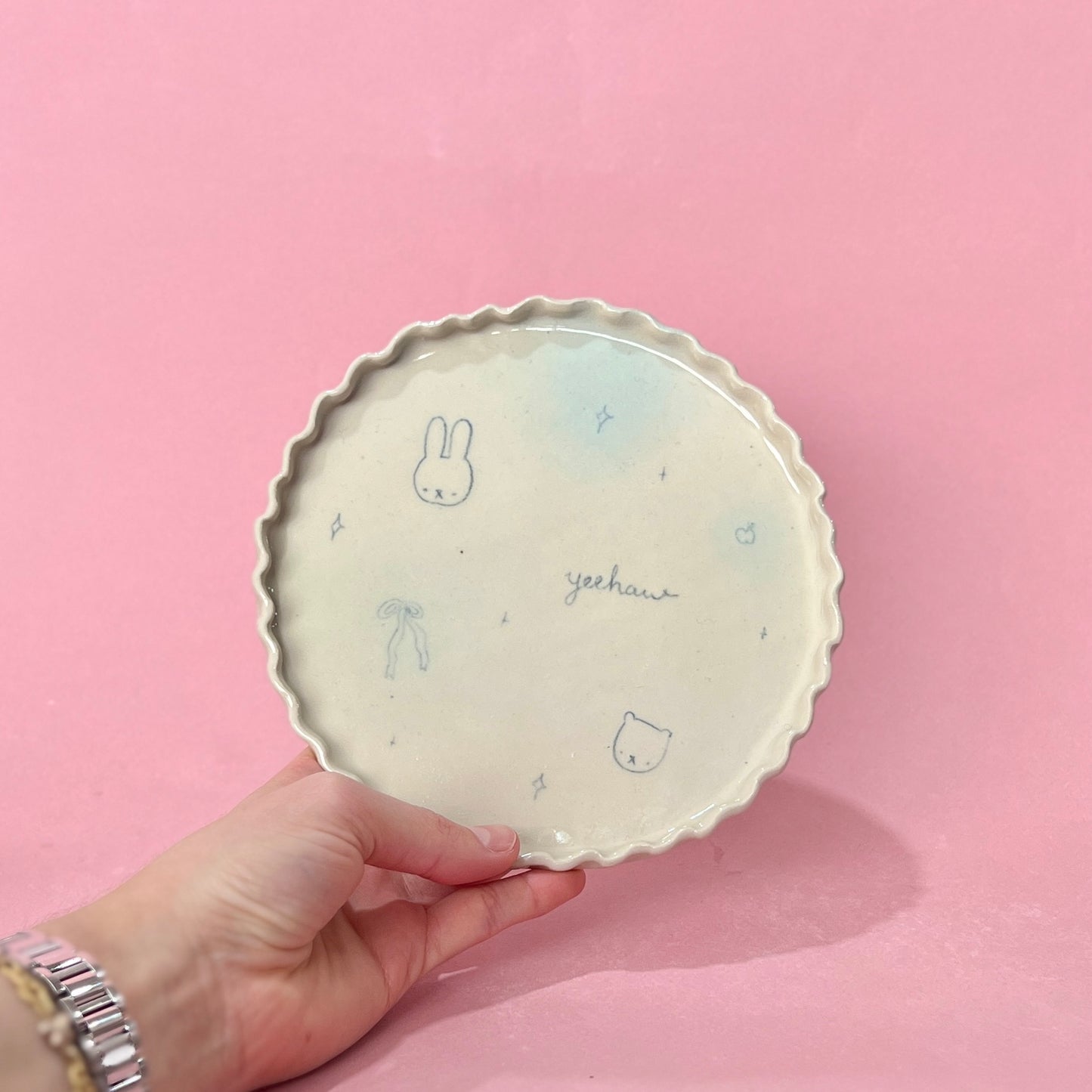 'Yeehaw' Bubblegum Frill Small Plate