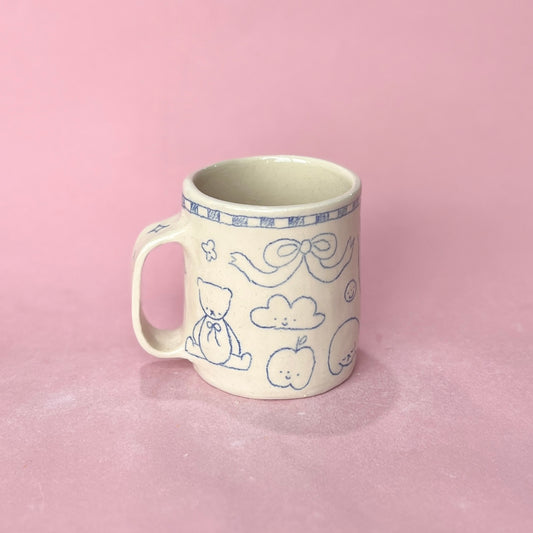 Checkerboard Scribble Medium Mug