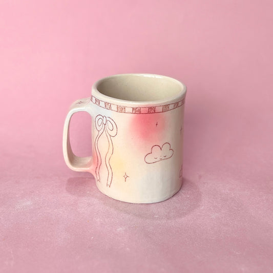 Checkerboard Bubblegum Scribble Medium Mug