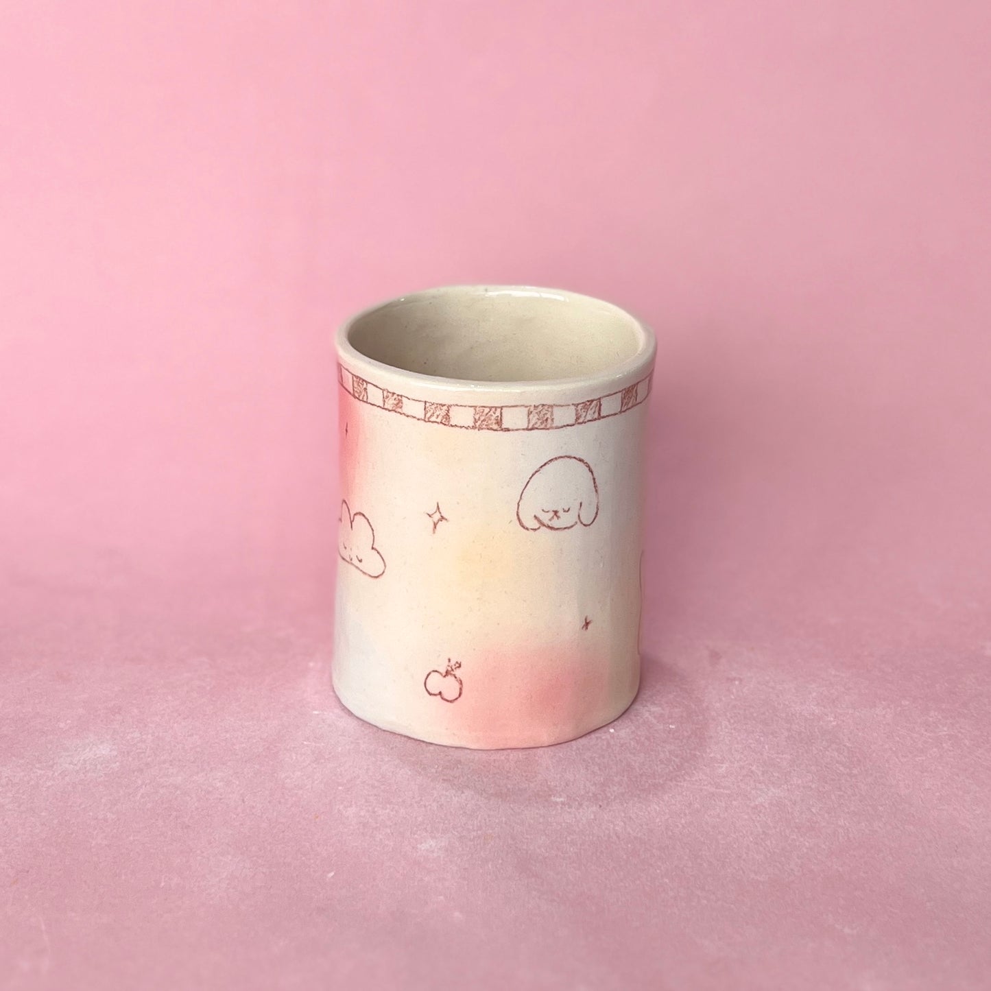 Checkerboard Bubblegum Scribble Medium Mug