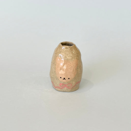 Mini Bear and Bow Vase